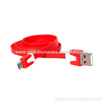 New Arrival Colorful Flat Micro USB Data Cable, 1m Length, High-speed USB2.0